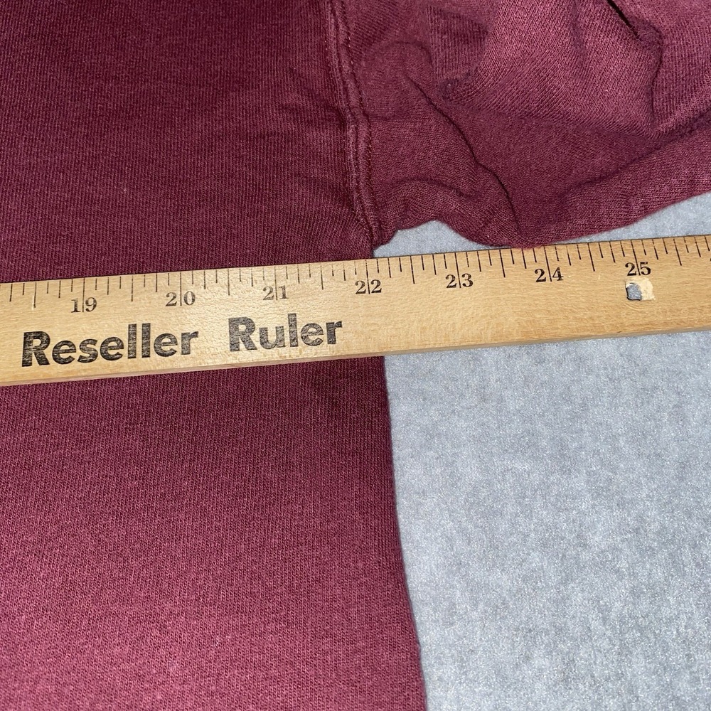Vtg Mills High School MHS Vikings Sweatshirt Men's M Maroon Crewneck Sleeve Logo - Picture 10 of 14